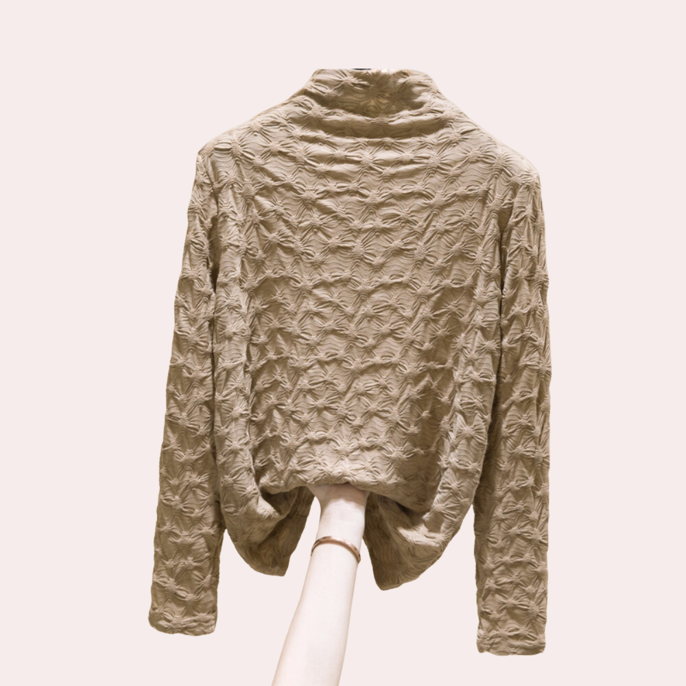 Chrissta - Stylische Damenbluse mit schickem hohen Ausschnitt
