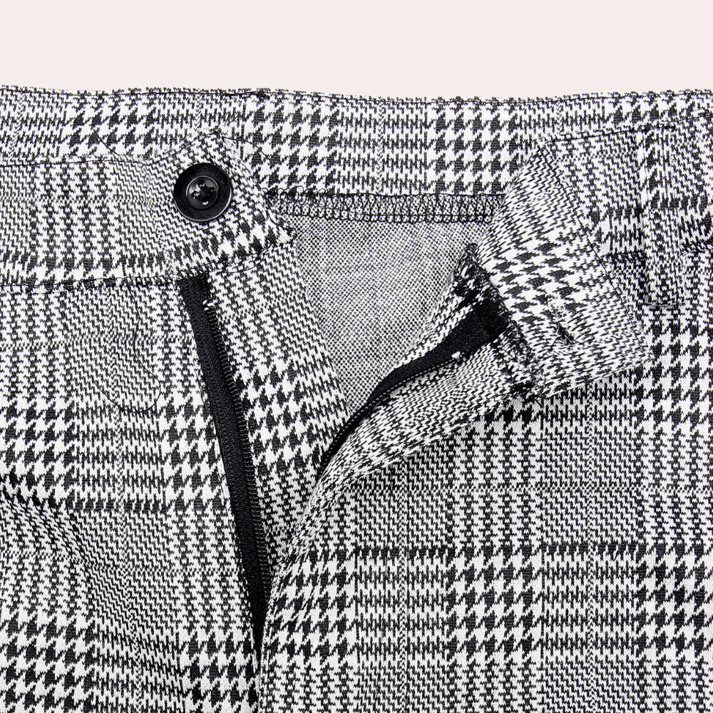 Anton - Vintage-Inspired Plaid Skinny-Fit Pants for Men