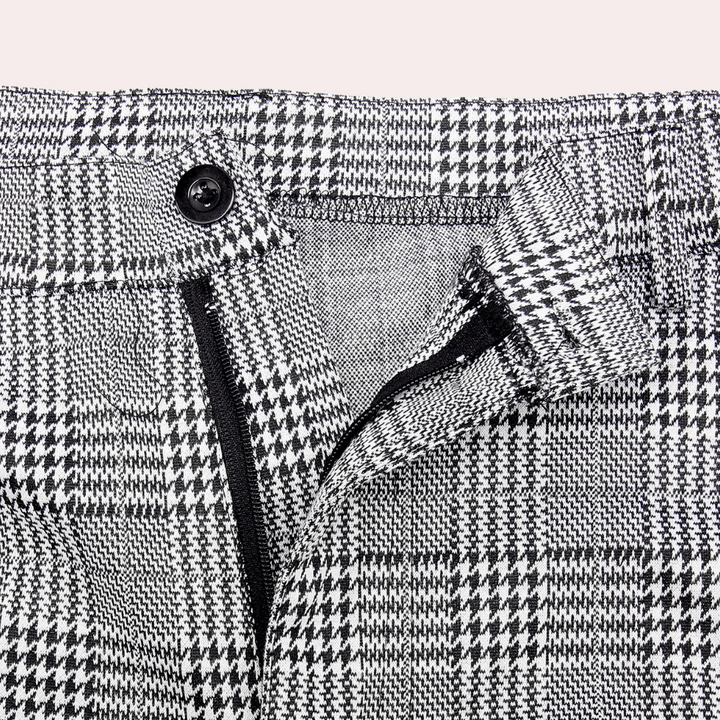 Anton - Vintage-Inspired Plaid Skinny-Fit Pants for Men