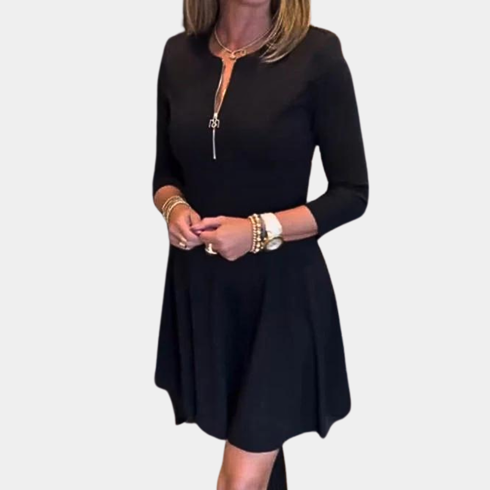 Fashionable women's dress with pretty zipper