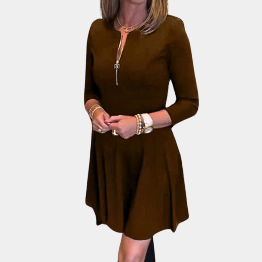 Fashionable women's dress with pretty zipper