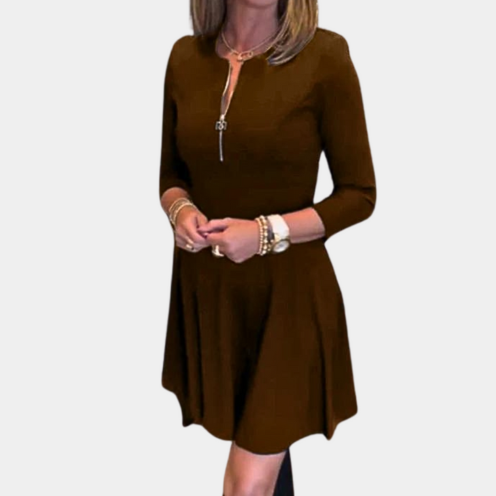 Fashionable women's dress with pretty zipper