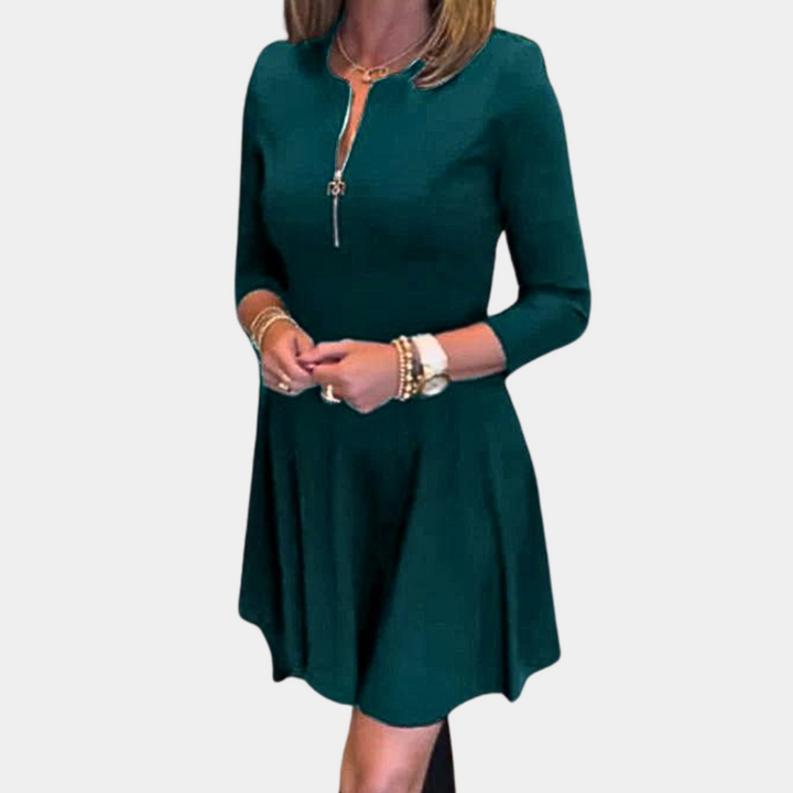 Fashionable women's dress with pretty zipper