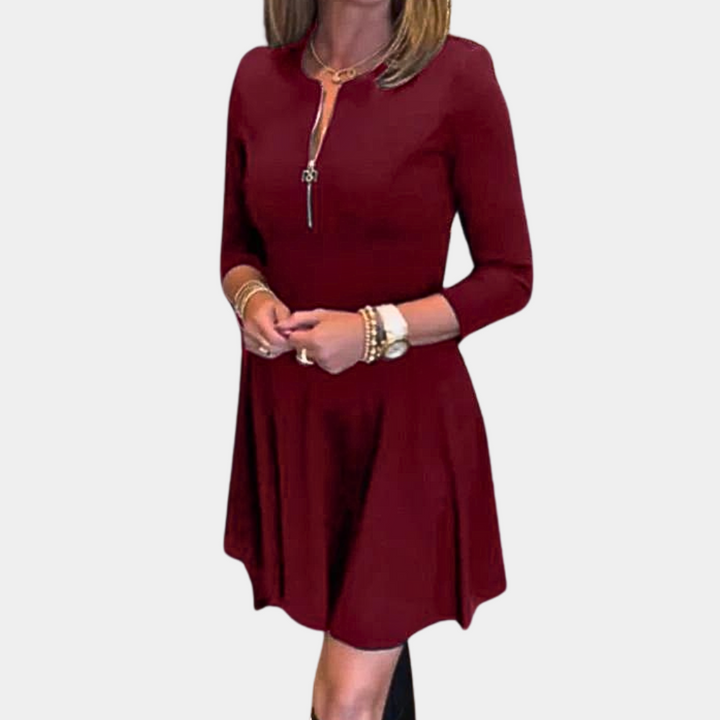 Fashionable women's dress with pretty zipper