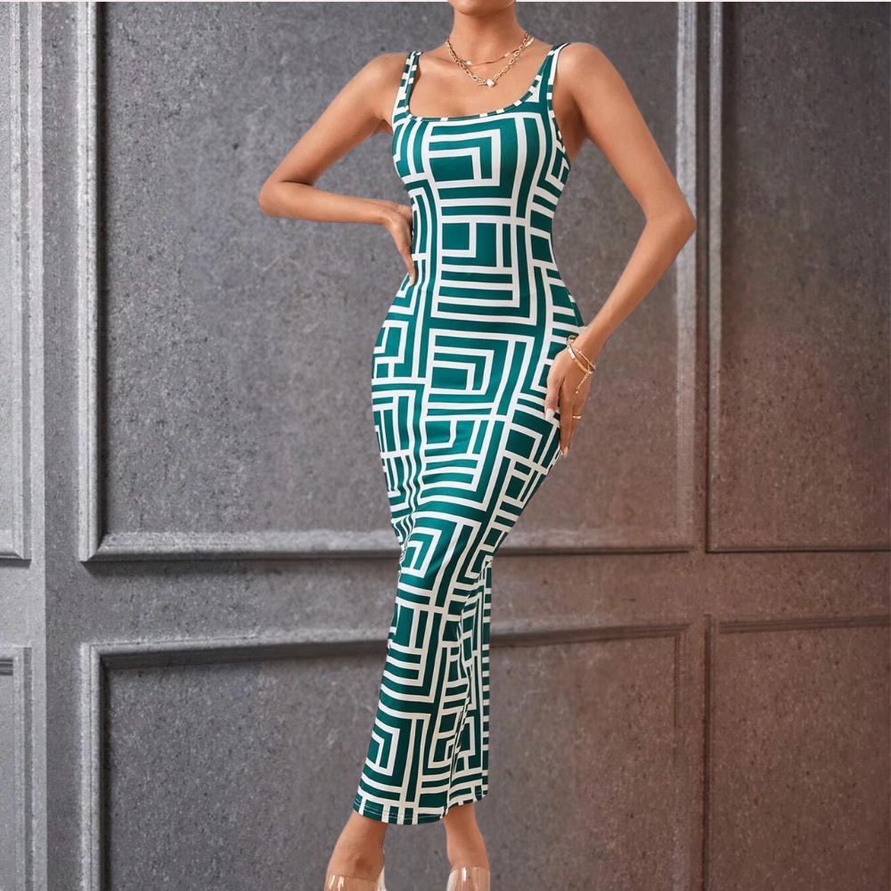 Elsa - Trendy geometric bodycon dress for a striking look