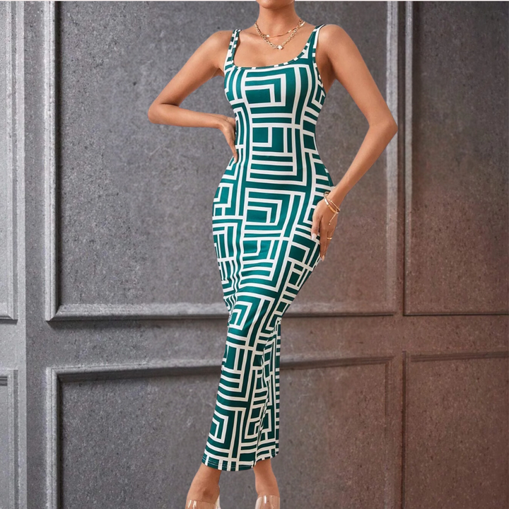 Elsa - Trendy geometric bodycon dress for a striking look