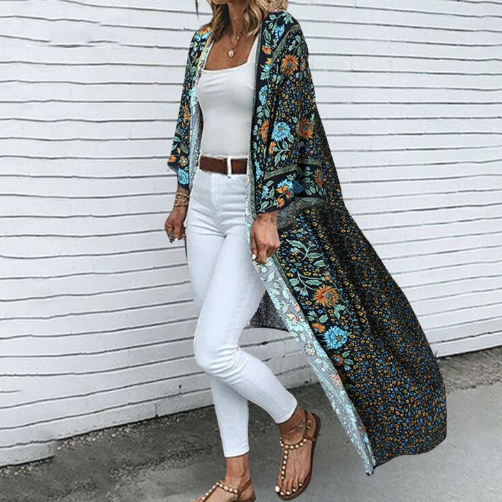 Courtney - Bohemian Blossom Elegance Langarm-Strickjacke