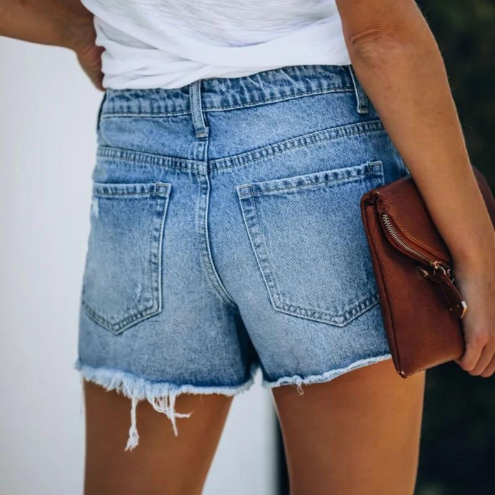 Hildegard - Shorts en denim asymétriques tendance pour femmes