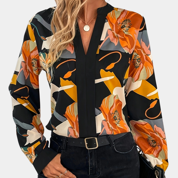 Irene - Elegant Plus-Size Blouse with Floral Pattern for Women