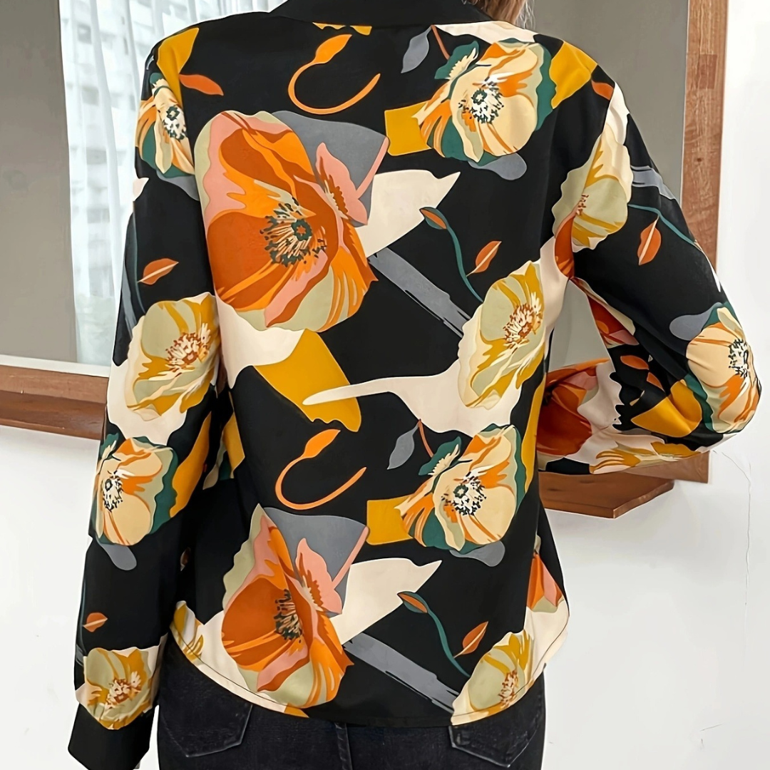Irene - Elegant Plus-Size Blouse with Floral Pattern for Women