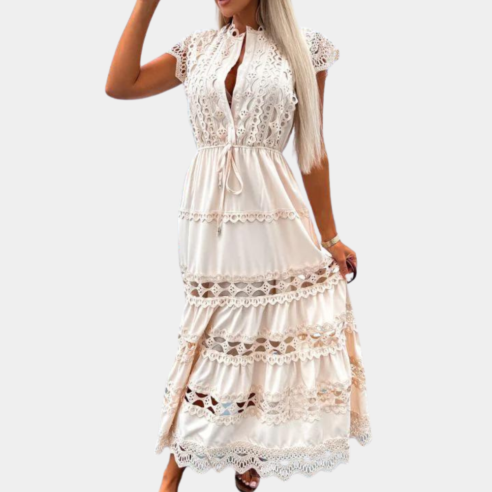 Antonina - Robe longue en dentelle élégante avec un charme enchanteur
