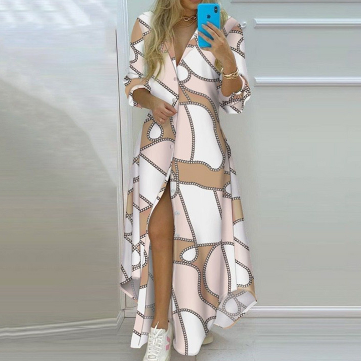 Antonia - Luxuskleid mit einzigartigem künstlerischem Zeitungsdruck