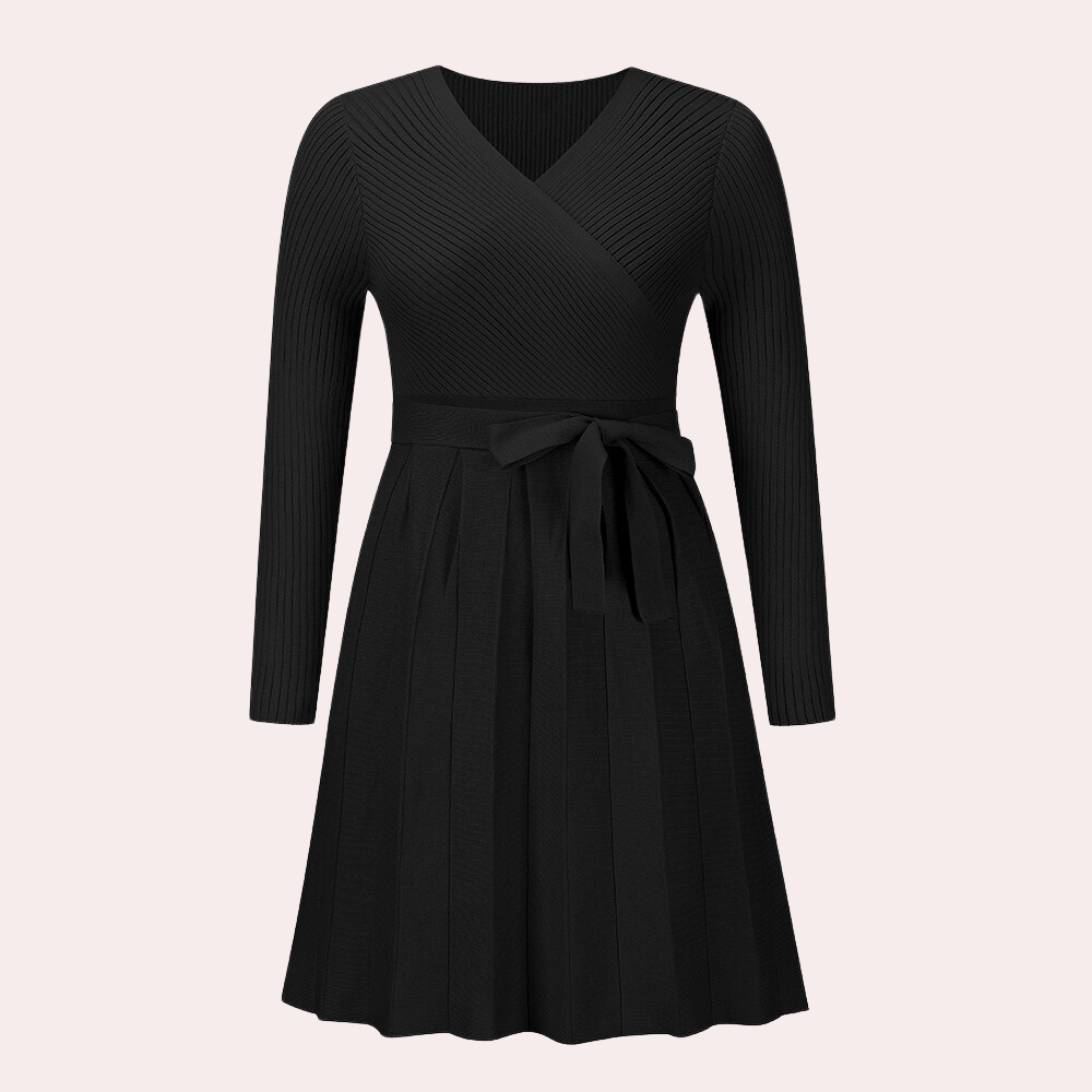 Dahlia - Stylish midi dress with modern pleats for women