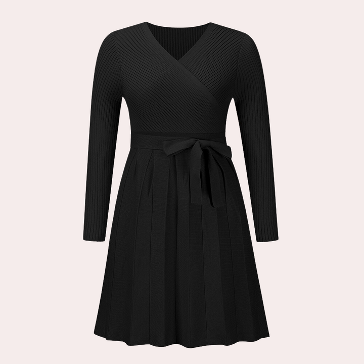 Dahlia - Stylish midi dress with modern pleats for women