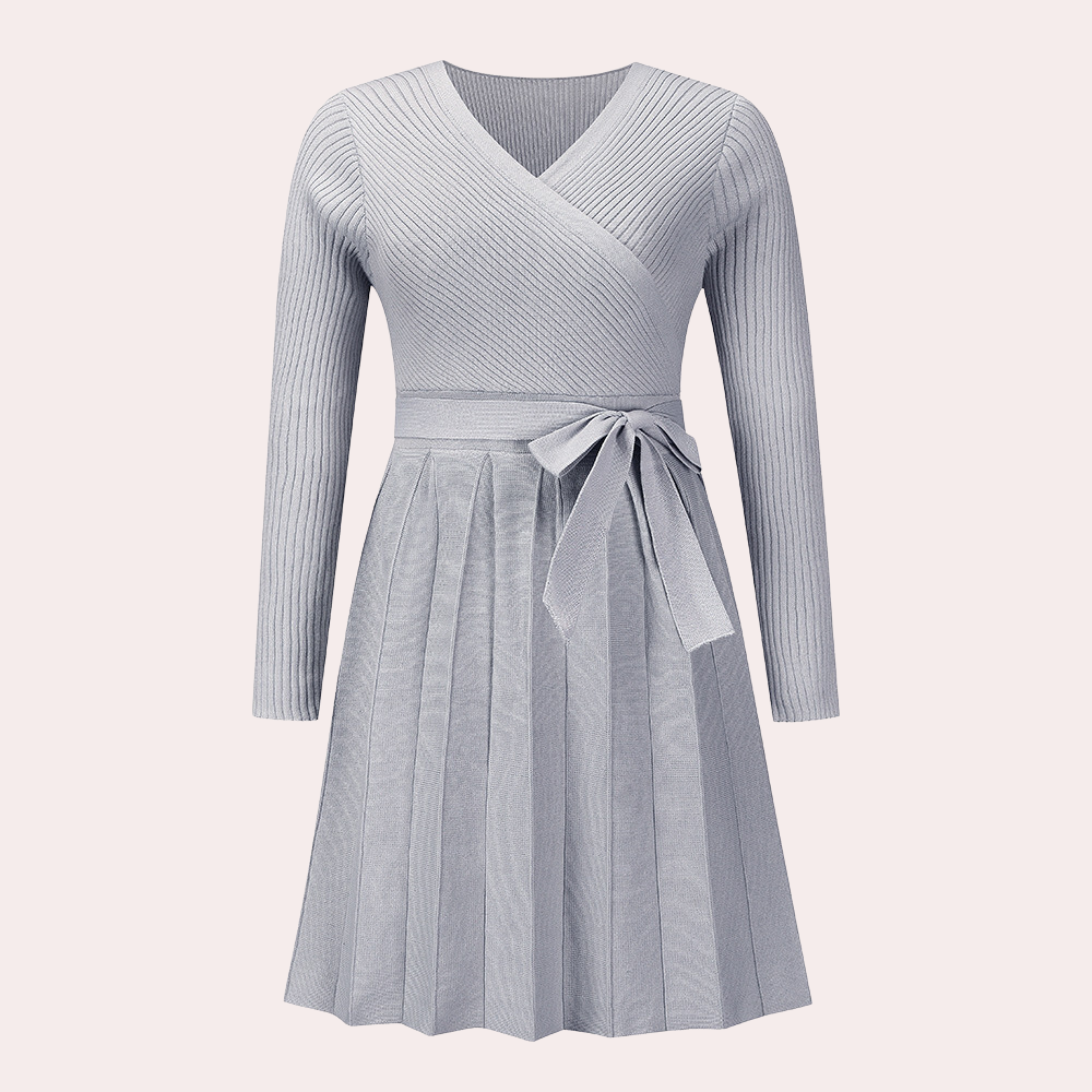 Dahlia - Stylish midi dress with modern pleats for women
