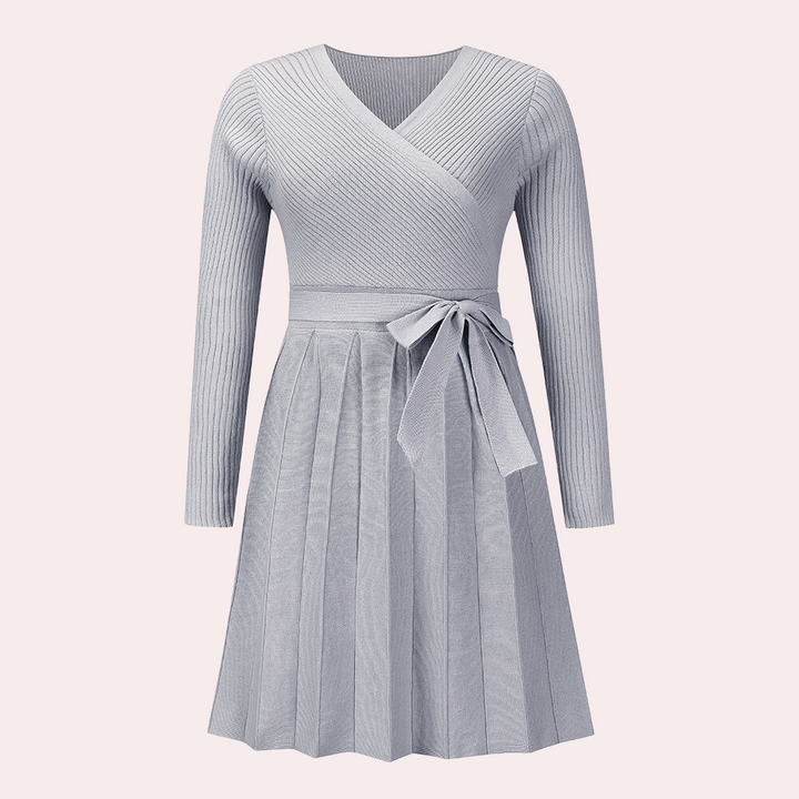 Dahlia - Stylish midi dress with modern pleats for women
