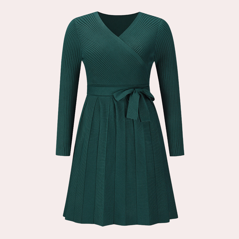 Dahlia - Stylish midi dress with modern pleats for women