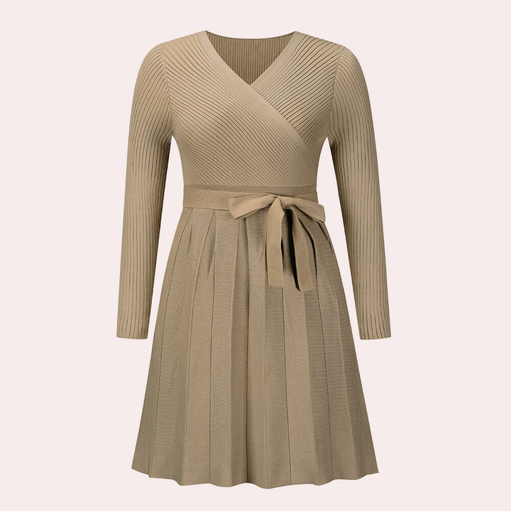 Dahlia - Stylish midi dress with modern pleats for women