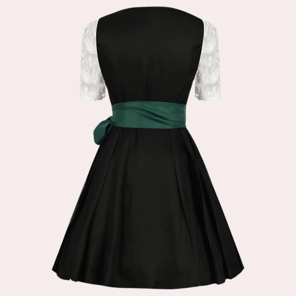 Andrina - Dirndl élégant pour femmes avec manches en dentelle d'ambiance pour l'Oktoberfest