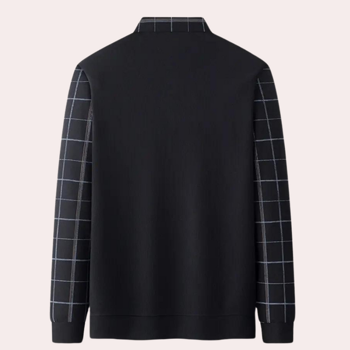 Bram - Stylish plaid knit sweater for handsome men