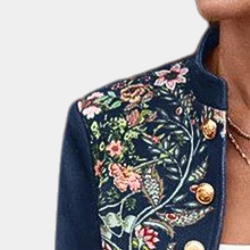 Iona - Stylish Women's Blazer with a Charming Floral Print