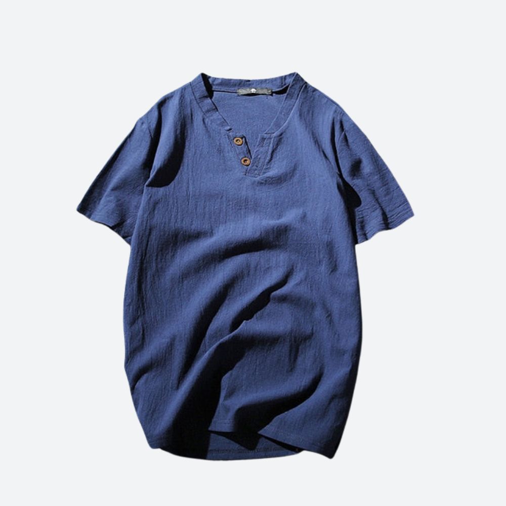Stylish Linen T-Shirt for Men in Refreshing Fennel Green