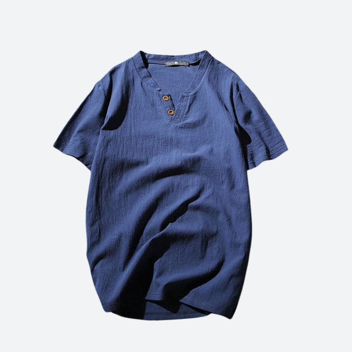 Stylish Linen T-Shirt for Men in Refreshing Fennel Green