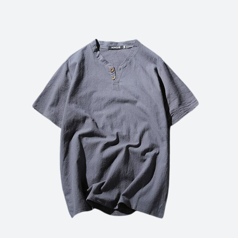 Stylish Linen T-Shirt for Men in Refreshing Fennel Green