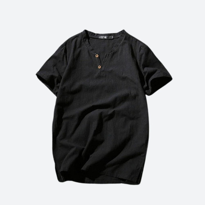 Stylish Linen T-Shirt for Men in Refreshing Fennel Green