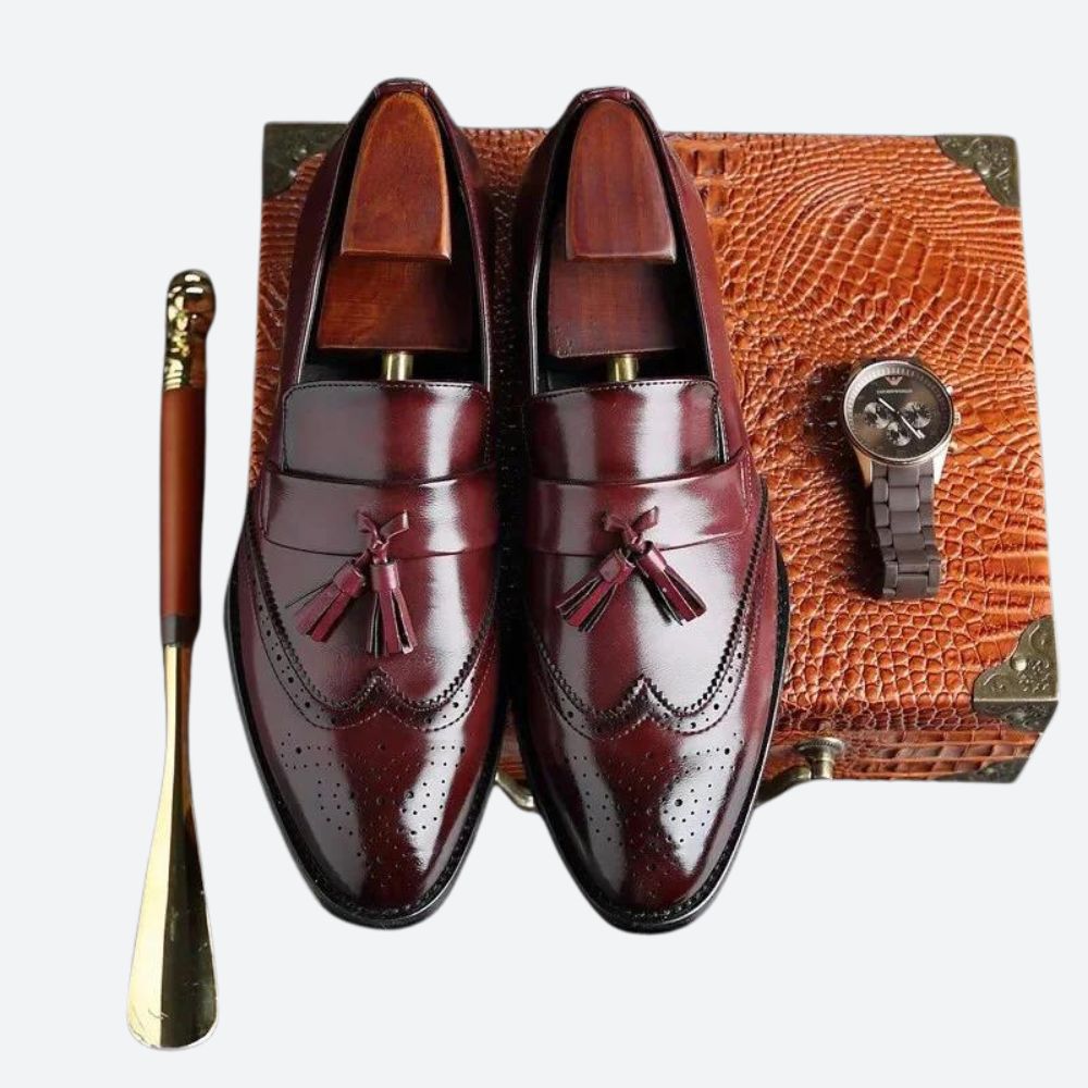 Stylish Orthopedic Men's Shoes with Elegant Tassels - Frane