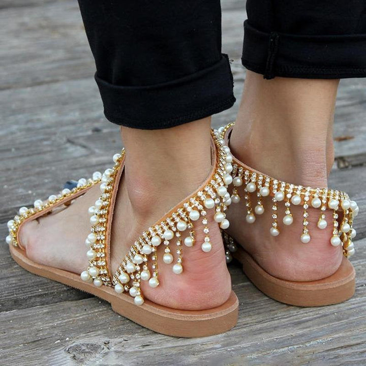 Bree - Elegante Sommersandalen mit schönen Kunstperlen für Frauen