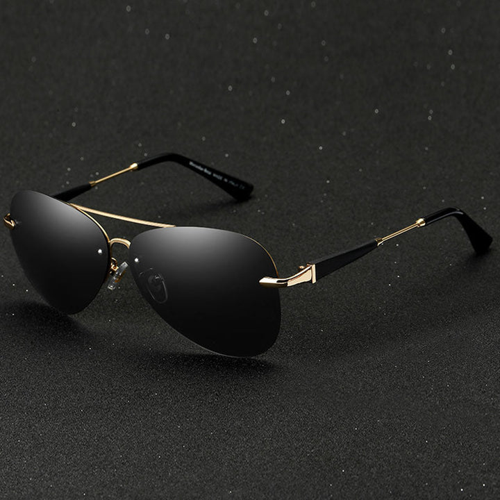 Alec - Lunettes de soleil aviateur polarisées noires stylées pour hommes