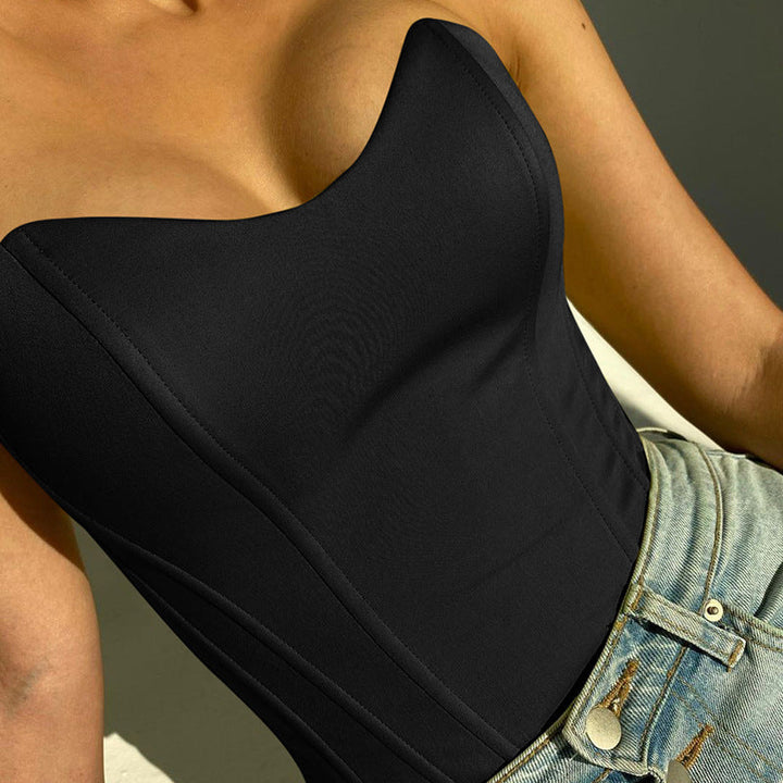 Women's crop top with chic cherry print - sleeveless and trendy cut