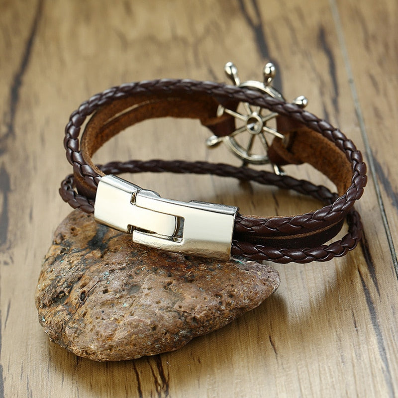 Sam - Bracelet rétro élégant en forme de rame pour l'homme moderne