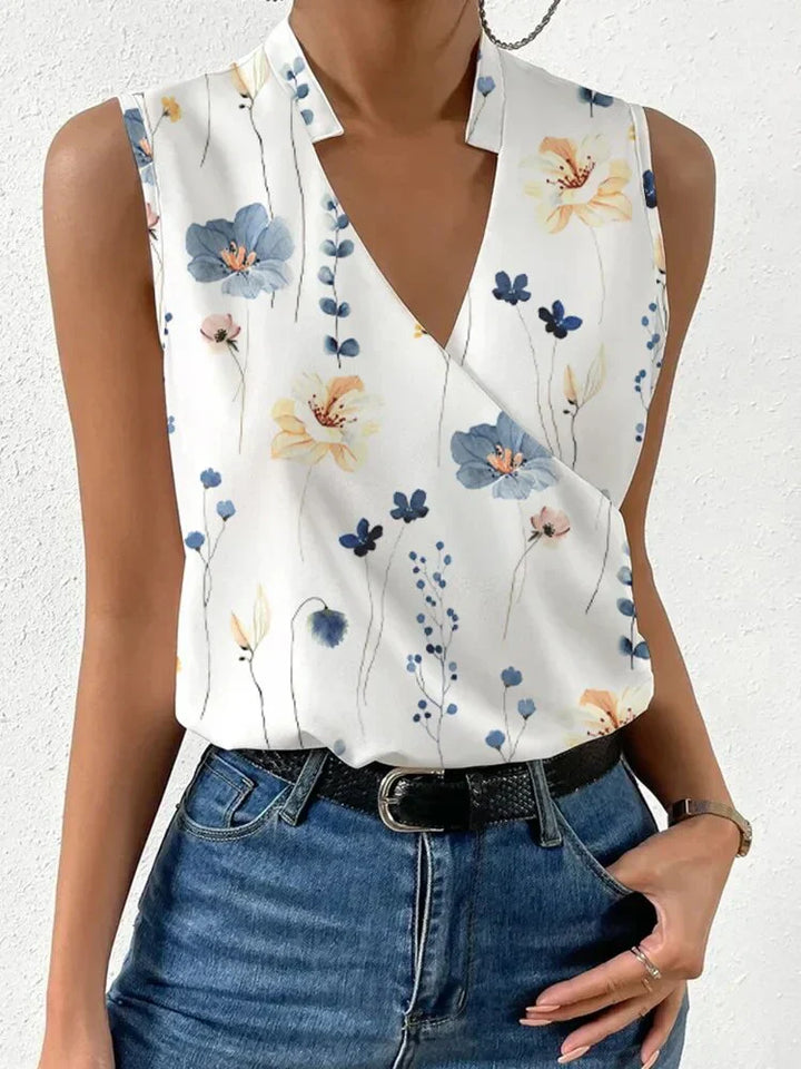Nora - Elegant Sleeveless Women's Top with a Seductive V-Neck for Summer Days