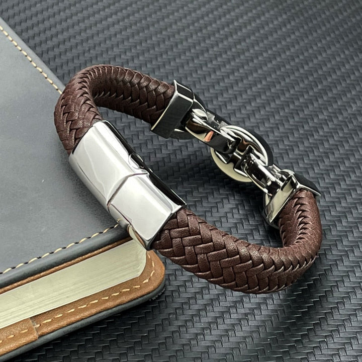 Vince - Bracelet en cuir vintage robuste pour l'homme moderne
