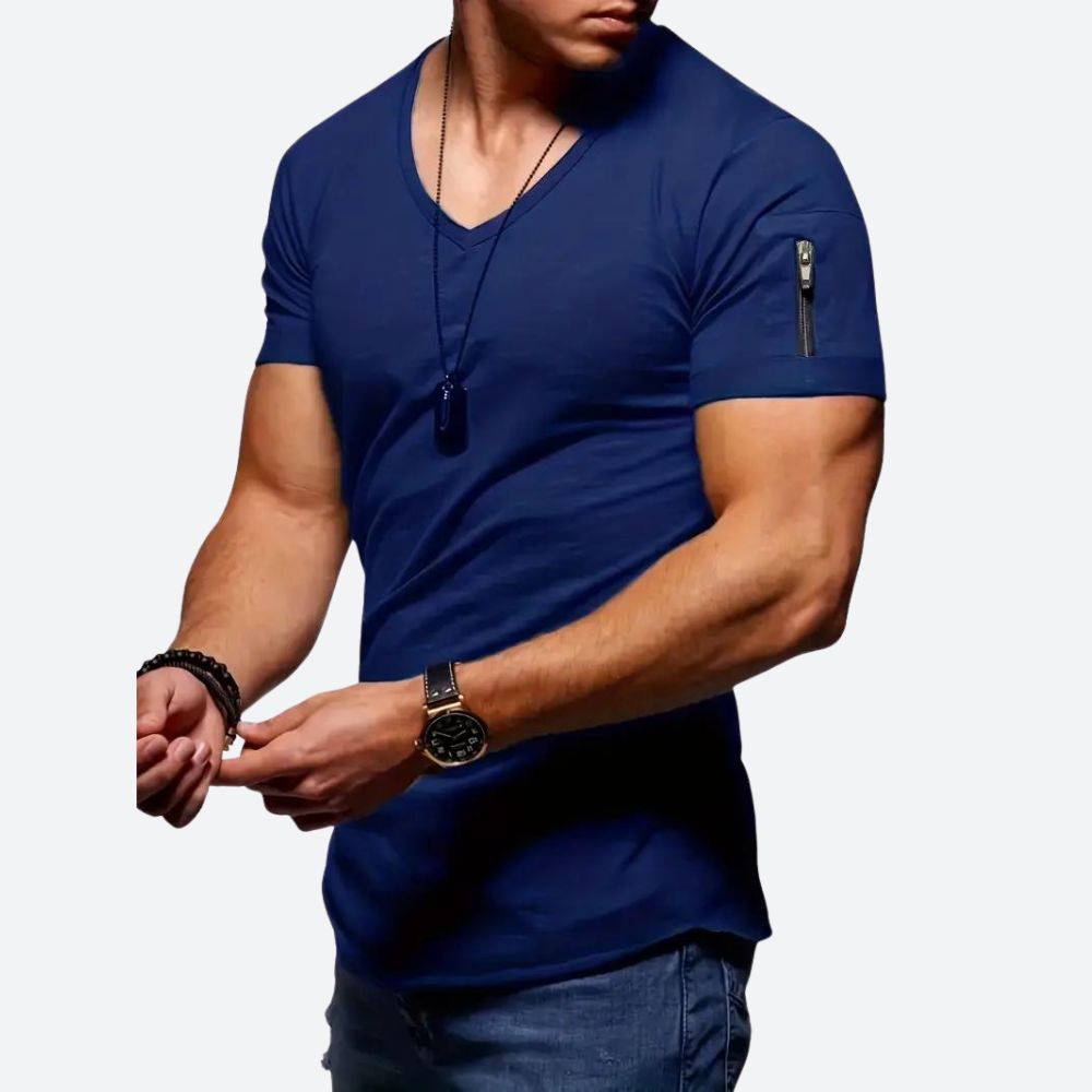 Stylish Men's T-Shirt with V-Neck - Levie