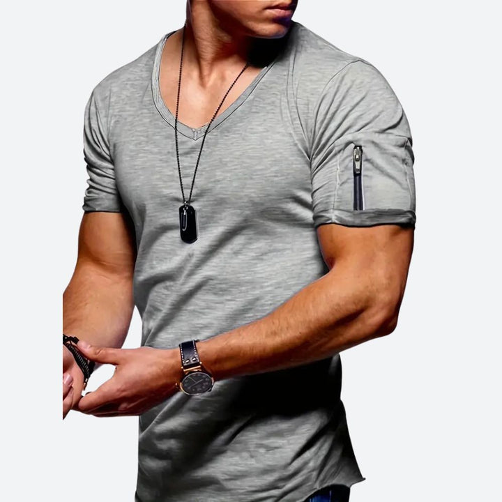 Stylish Men's T-Shirt with V-Neck - Levie