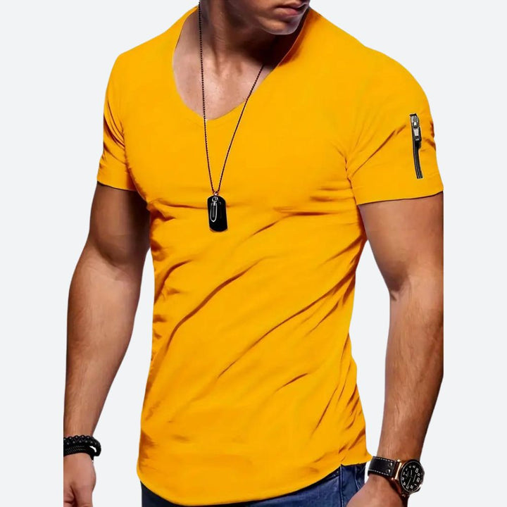 Stylish Men's T-Shirt with V-Neck - Levie