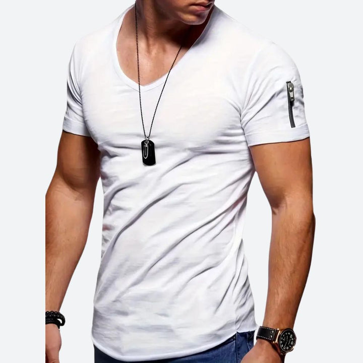 Stylish Men's T-Shirt with V-Neck - Levie