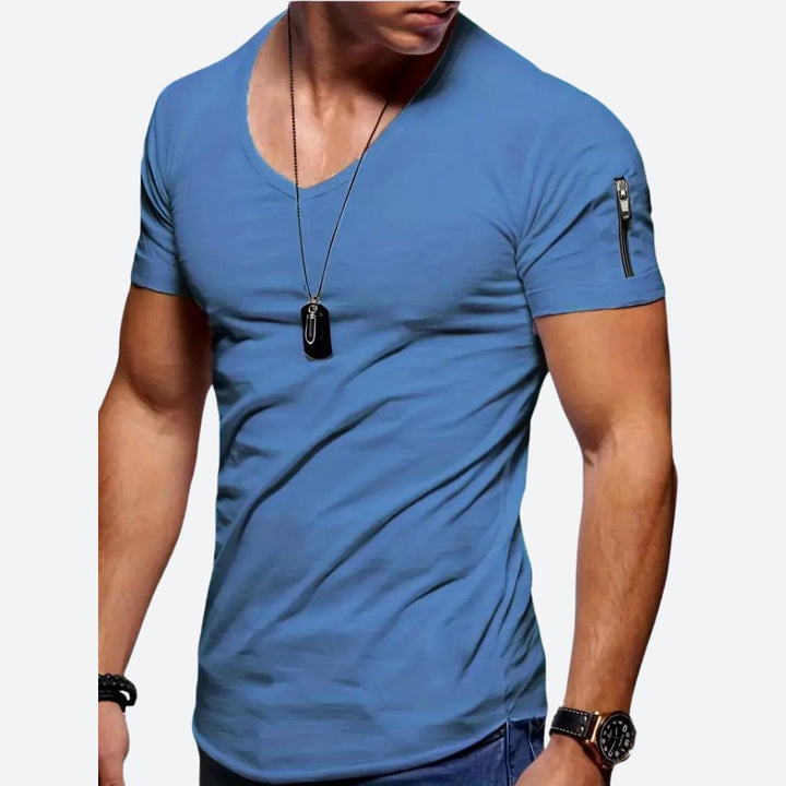 Stylish Men's T-Shirt with V-Neck - Levie
