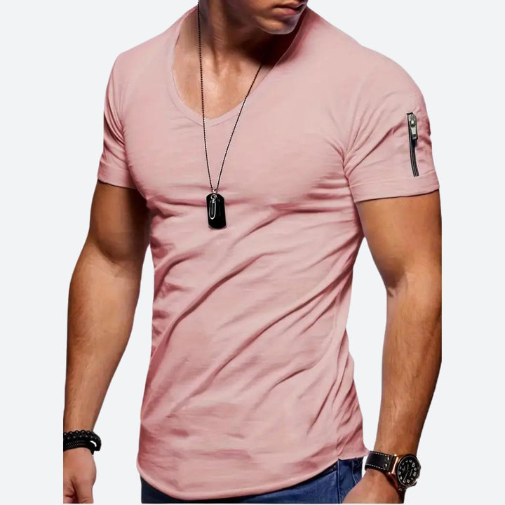 Stylish Men's T-Shirt with V-Neck - Levie