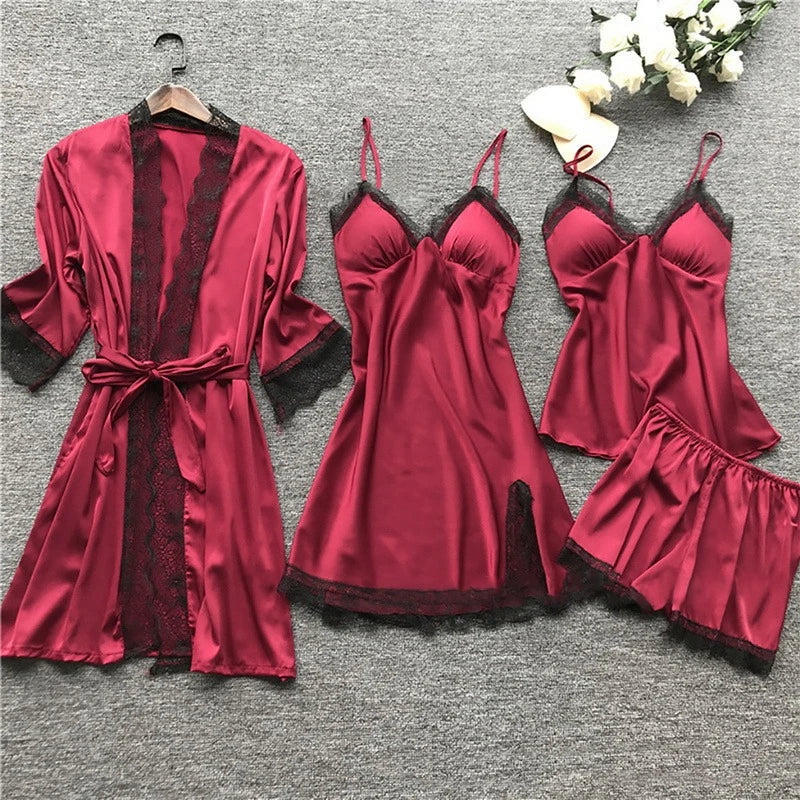 Iris - Elegantes Satin-Pyjama-Set für luxuriöse Damen