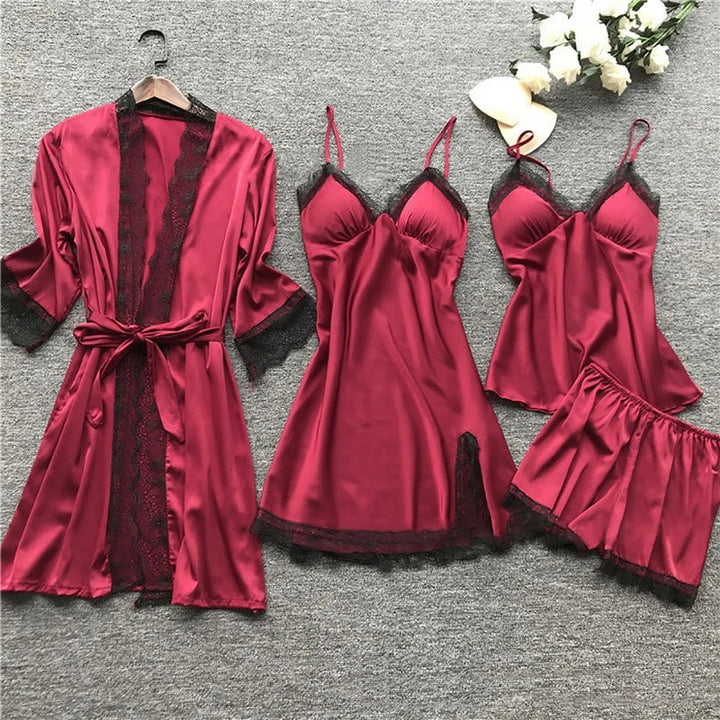 Iris - Elegantes Satin-Pyjama-Set für luxuriöse Damen