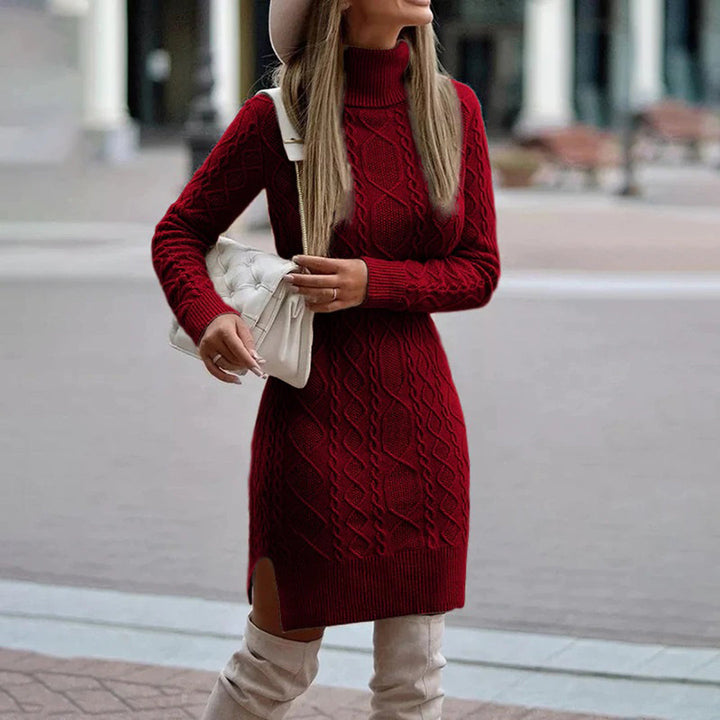 Nalani - Robe-pull à col roulé pour femmes en grosse maille tendance