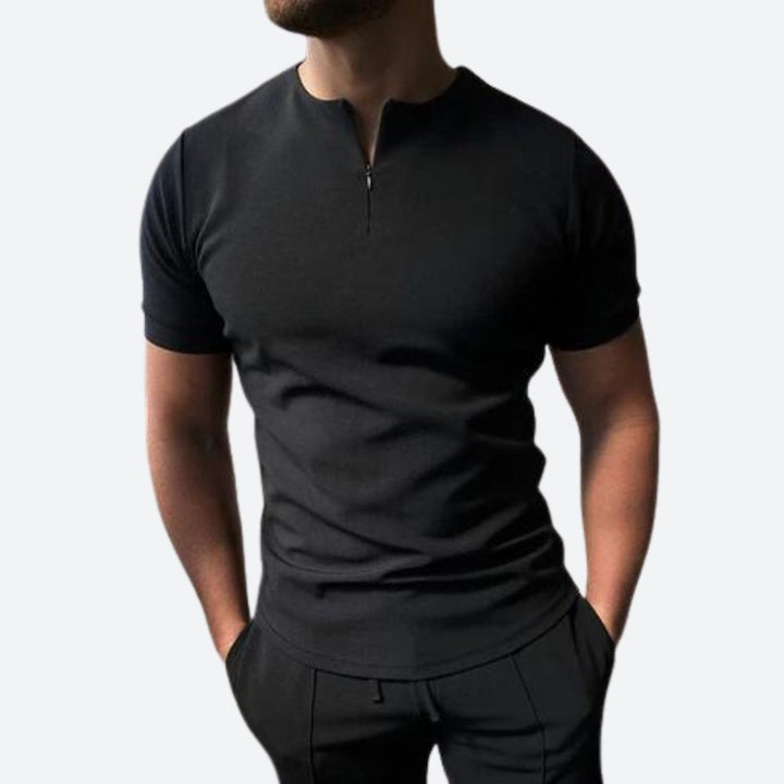 Stylisches Herren T-Shirt mit Rundhalsausschnitt und praktischem Reißverschluss - Okello