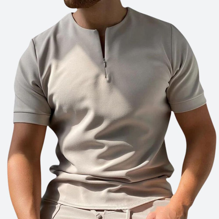 Stylisches Herren-T-Shirt mit Reißverschluss - Oscar für einen lässigen Look