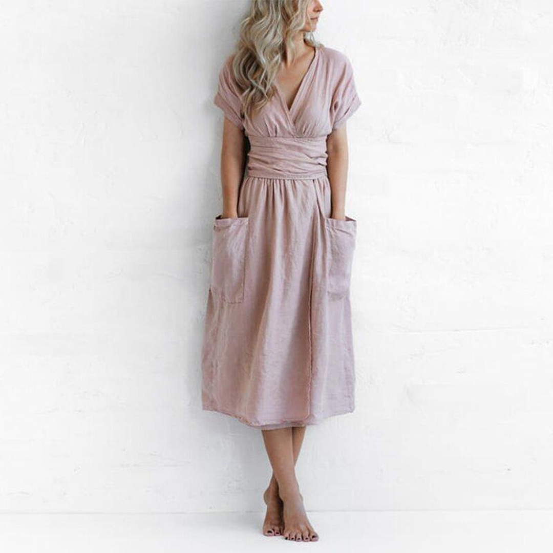 AVAH - Robe décontractée tendance avec décolleté en V