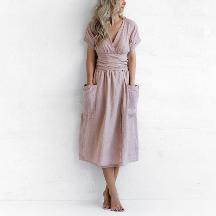 AVAH - Robe décontractée tendance avec décolleté en V