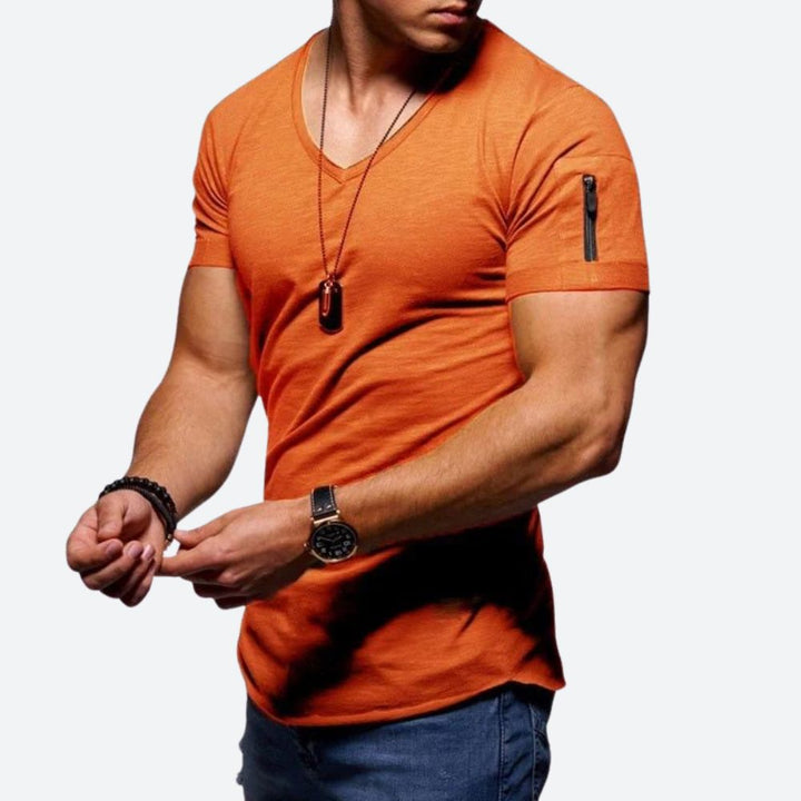 T-shirt muscle à col en V stylé pour hommes - Rick